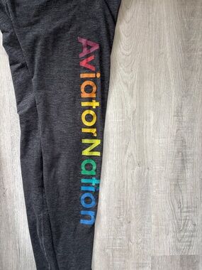 AVIATOR NATION FULL LENGTH HI-RISE  LEGGINGS - CHARCOAL